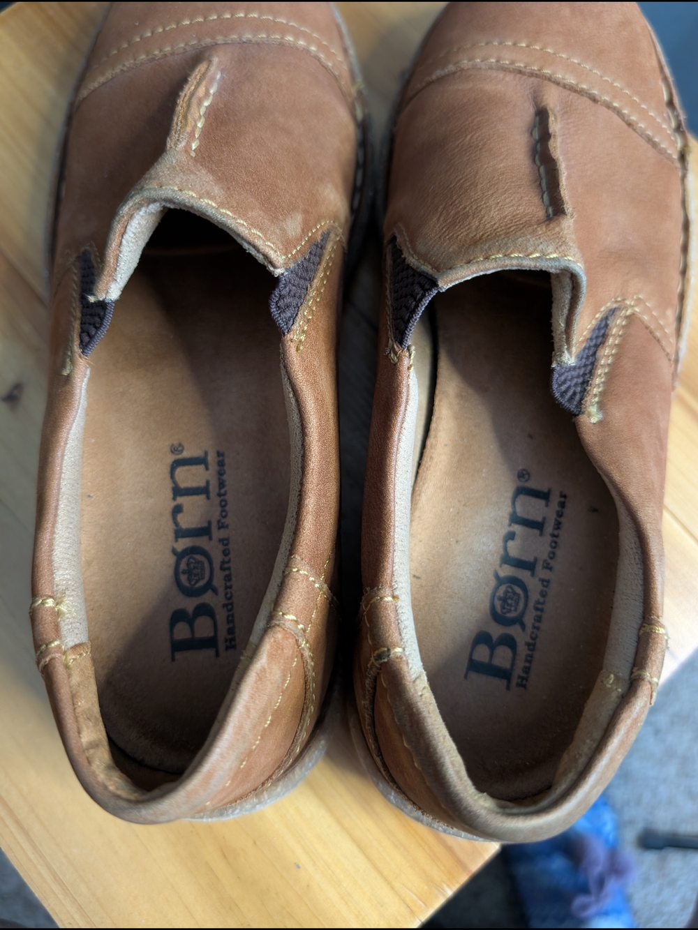 Born Nampa Brown Leather Slip On Loafers Wms Size EU 36.5 - Picture 4 of 8